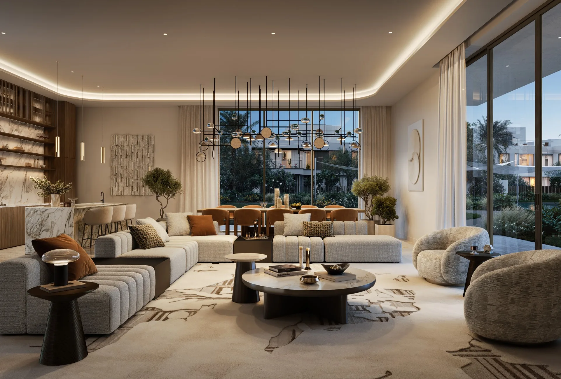 Warm open-plan residence at Lunaya Terraces